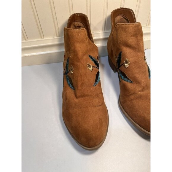 indigo Chanted Ankle Booties Embroidery SIZE 6 - Picture 2 of 16